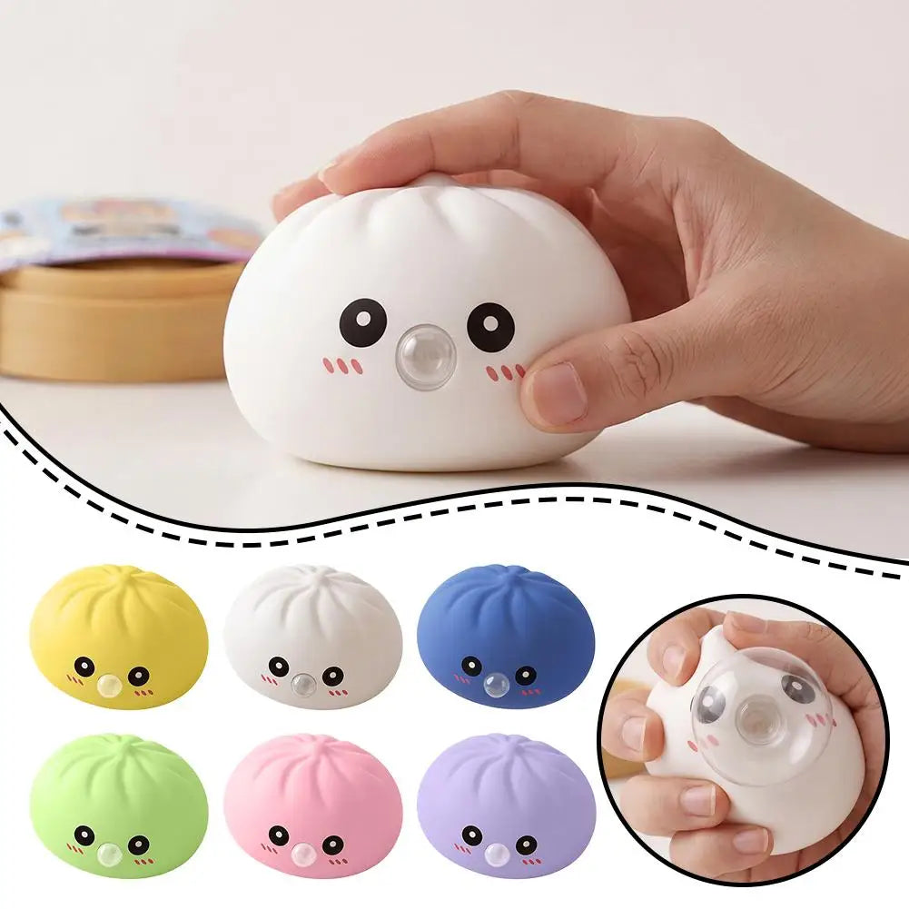 Dumpling Squishies Blow Bubbles Toy Dumpling Squishies Set with Steamer New Bubble-Blowing Squishies, Stretchy Fidget Sensory 13Gadgetglobal