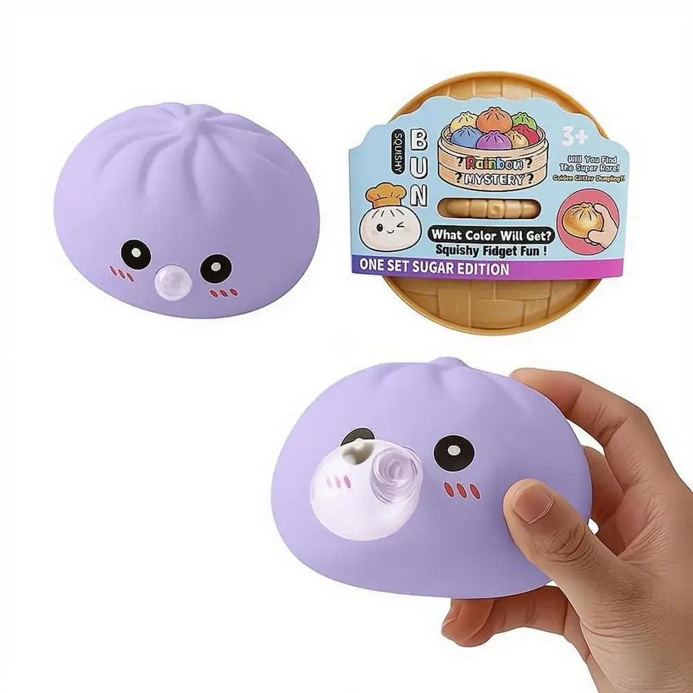 Dumpling Squishies Blow Bubbles Toy Dumpling Squishies Set with Steamer New Bubble-Blowing Squishies, Stretchy Fidget Sensory 13Gadgetglobal