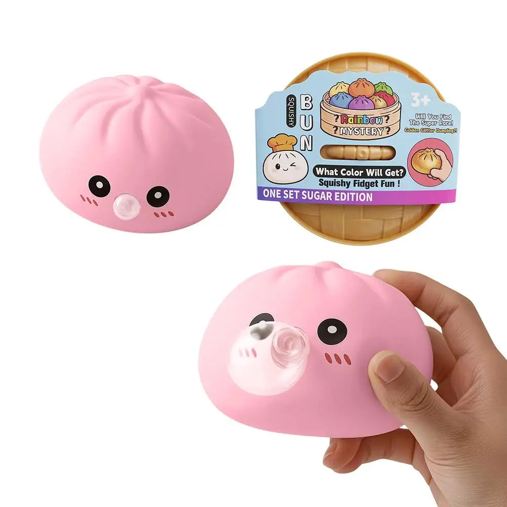 Dumpling Squishies Blow Bubbles Toy Dumpling Squishies Set with Steamer New Bubble-Blowing Squishies, Stretchy Fidget Sensory 13Gadgetglobal