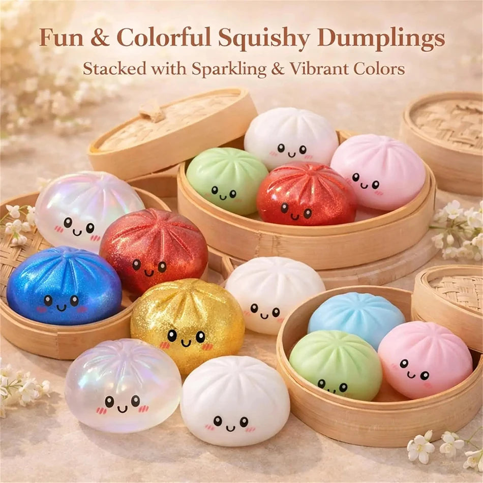 Dumpling Pressure Dumpling Squishies Cute Colorful Bun Toy Slow Rising Stress Relief Fidget Toy for Kids Adults Anti-Anxiety Gif 13Gadgetglobal