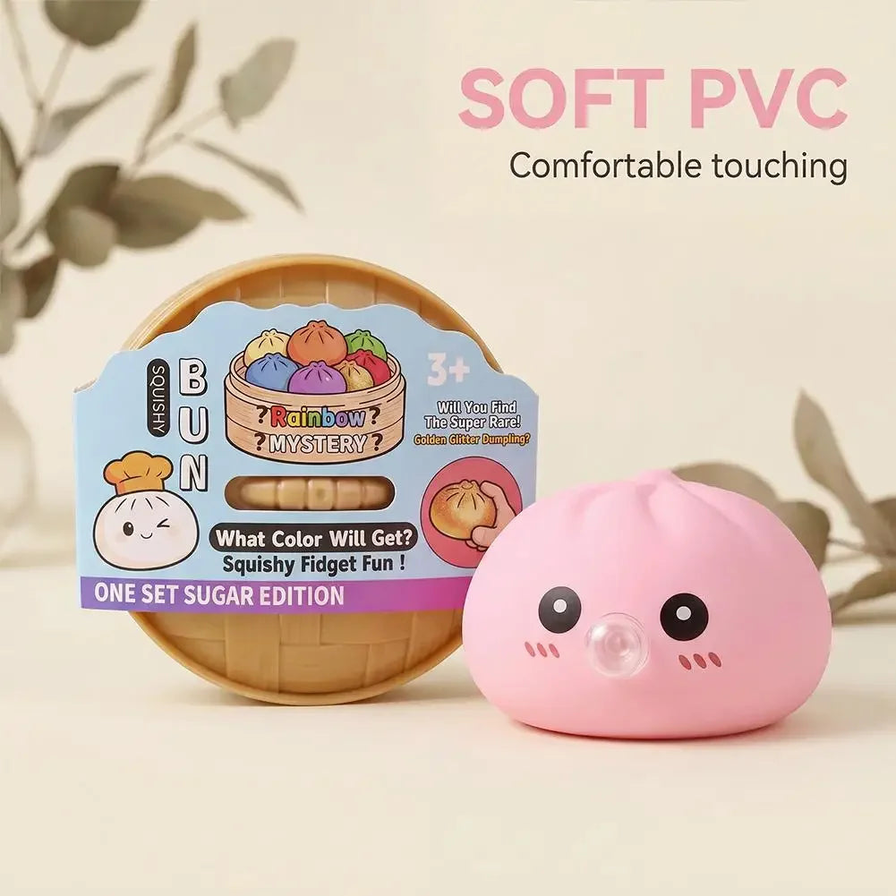Dumpling Squishies Blow Bubbles Toy Dumpling Squishies Set with Steamer New Bubble-Blowing Squishies, Stretchy Fidget Sensory 13Gadgetglobal