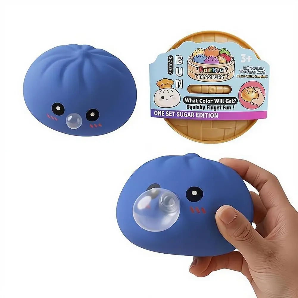 Dumpling Squishies Blow Bubbles Toy Dumpling Squishies Set with Steamer New Bubble-Blowing Squishies, Stretchy Fidget Sensory 13Gadgetglobal