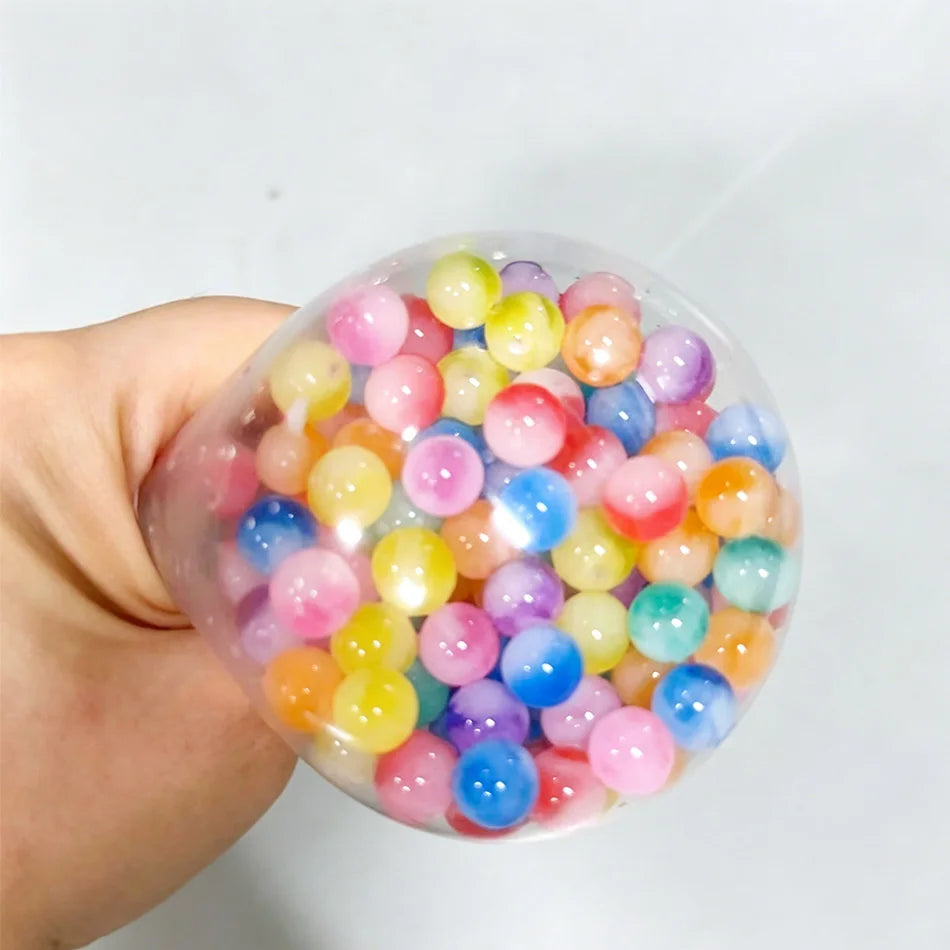 Rainbow Dumpling Squishy with Bead Sensory Squeeze Toy for Stress Relief with Bamboo Steamer Funny Gift 13Gadgetglobal