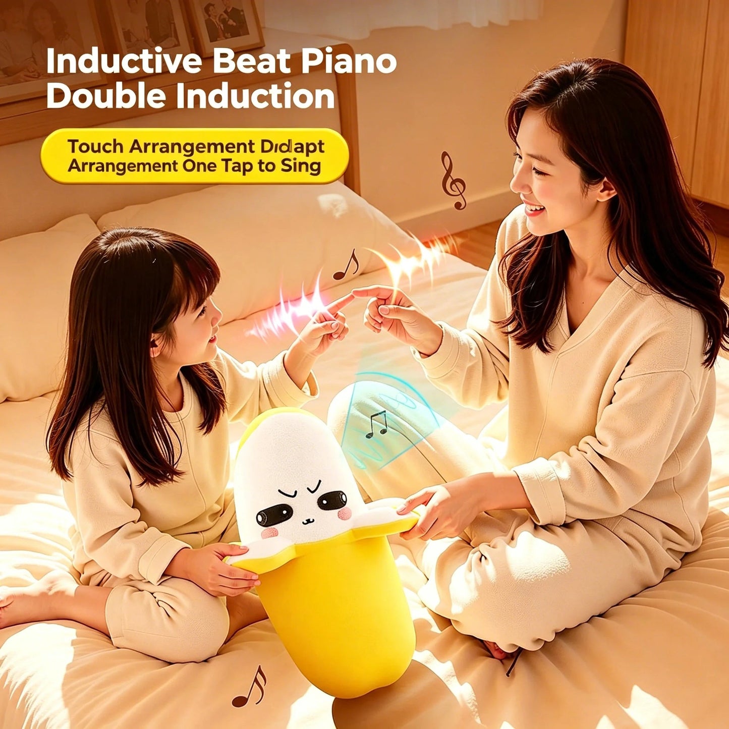 Banana Fruit Induction Beat Toy Creative Music Dolls Kawaii Parent-child Toys Sensory Party Game Collectible Toy 13Gadgetglobal