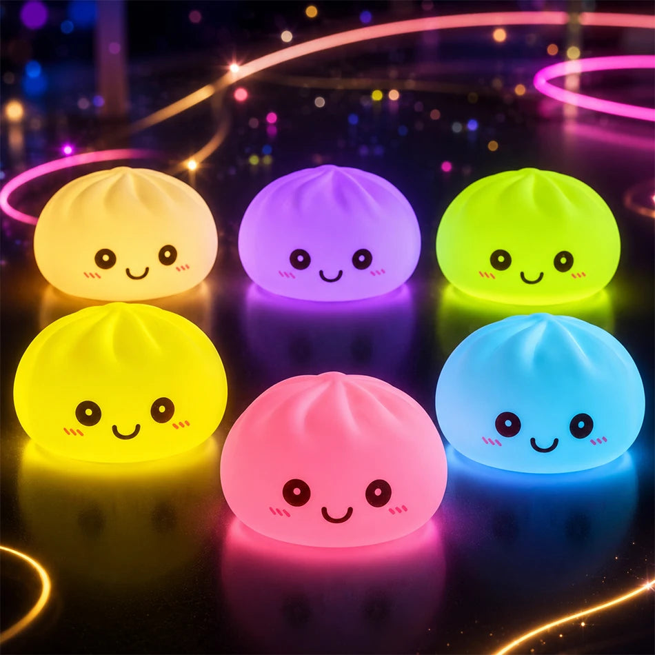 2027 New Dumpling Night Lights Glowing Dumplings Desktop Ornament Cute Glowing Dumpling Steamer Box Kawaii Dumpling Lights Gifts 13Gadgetglobal