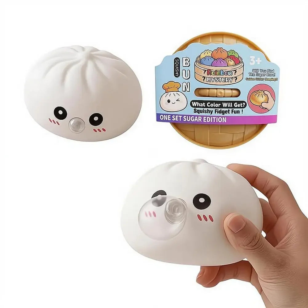 Dumpling Squishies Blow Bubbles Toy Dumpling Squishies Set with Steamer New Bubble-Blowing Squishies, Stretchy Fidget Sensory 13Gadgetglobal