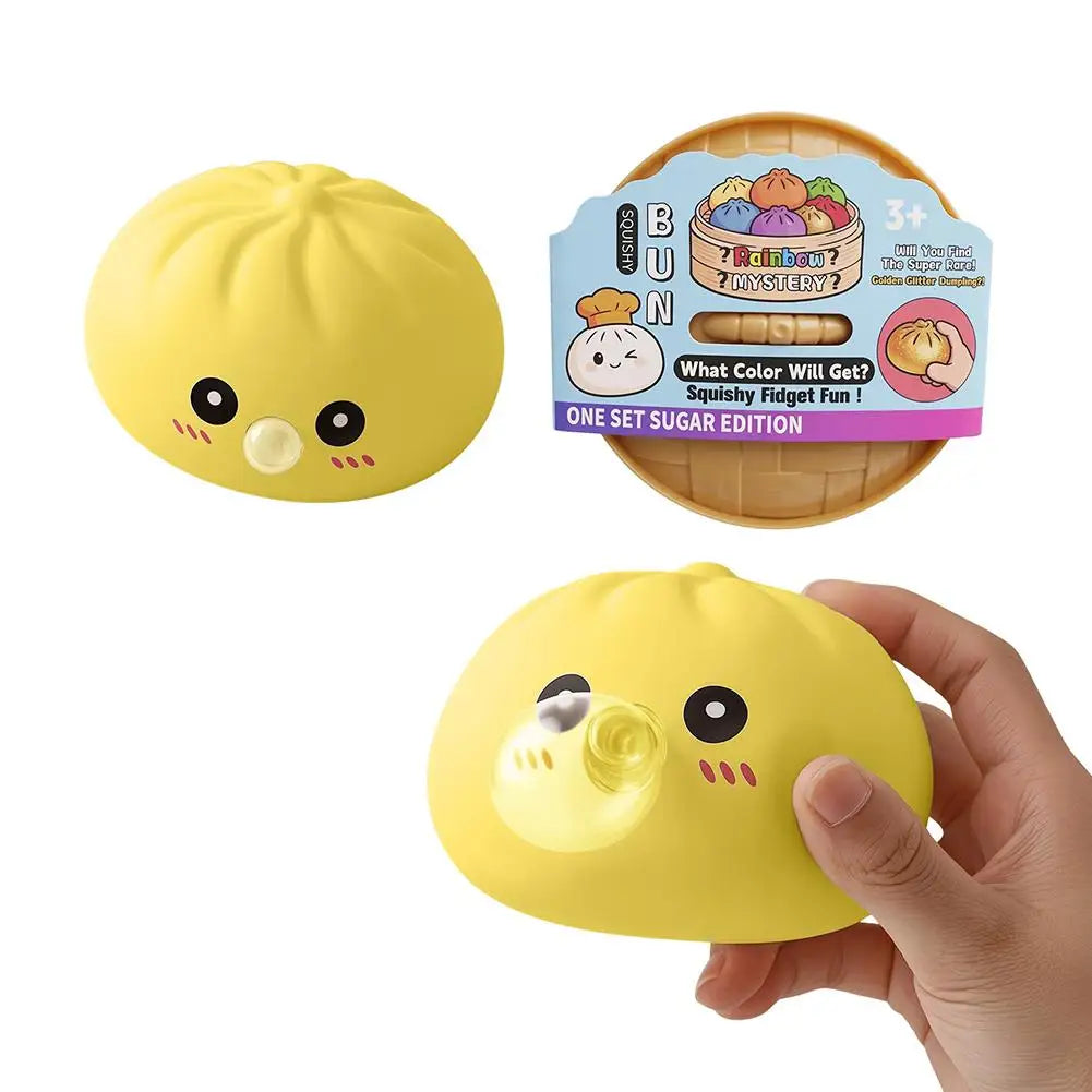 Dumpling Squishies Blow Bubbles Toy Dumpling Squishies Set with Steamer New Bubble-Blowing Squishies, Stretchy Fidget Sensory 13Gadgetglobal