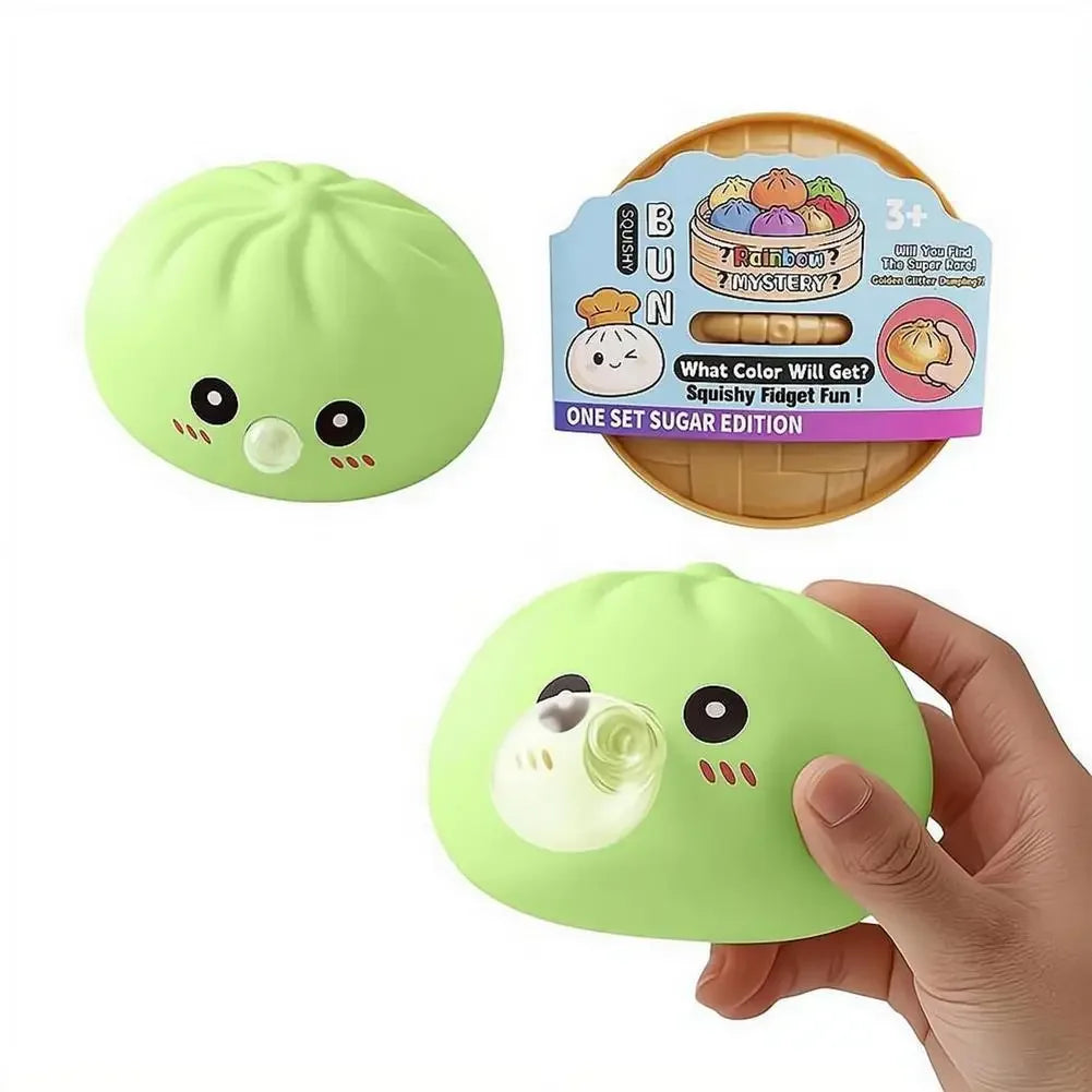 Dumpling Squishies Blow Bubbles Toy Dumpling Squishies Set with Steamer New Bubble-Blowing Squishies, Stretchy Fidget Sensory 13Gadgetglobal