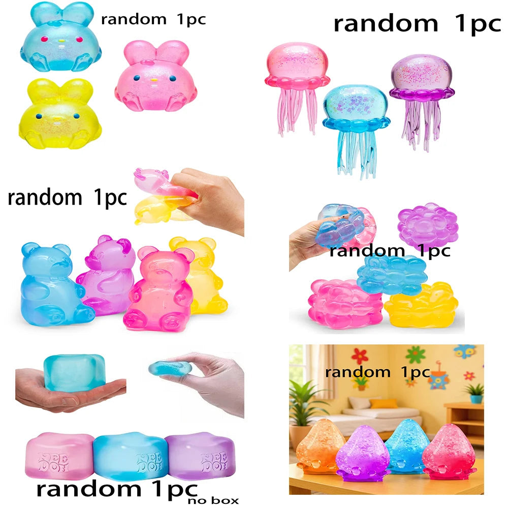 100+ Pieces Assorted Squishy Figures Blind Box Surprise Toy Slow Rising Soft Fidget Toys Featuring Moai Head Panda Rabbit Stress 13Gadgetglobal