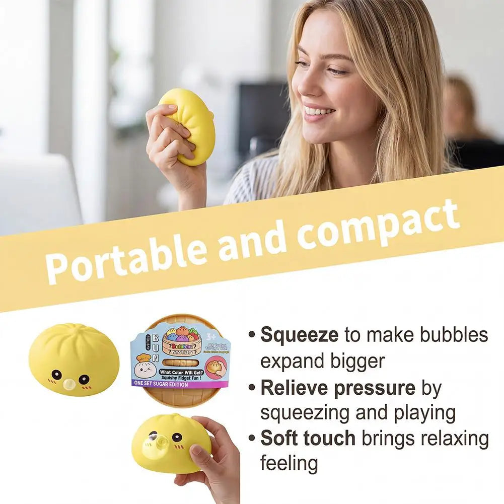 Dumpling Squishies Blow Bubbles Toy Dumpling Squishies Set with Steamer New Bubble-Blowing Squishies, Stretchy Fidget Sensory 13Gadgetglobal