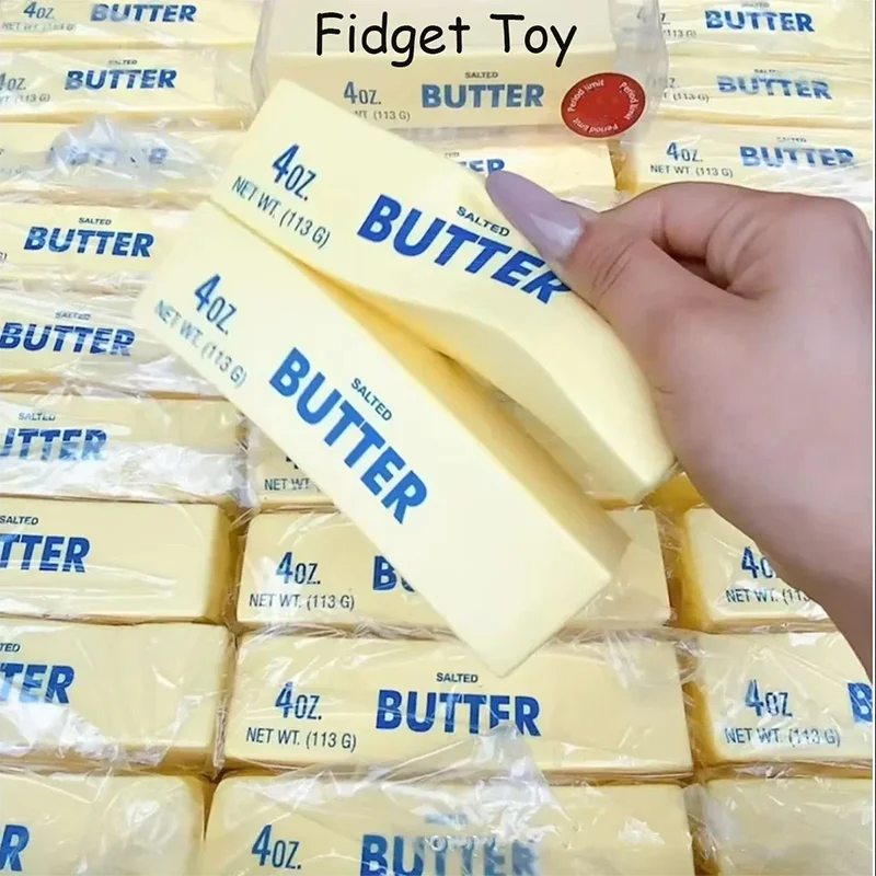 Squishy Elastic Butter Stick Fidget Toy Cheese Shape Stress Relief Game Funny Decompression Prank Squeeze Toy for Anxiety Relief 13Gadgetglobal