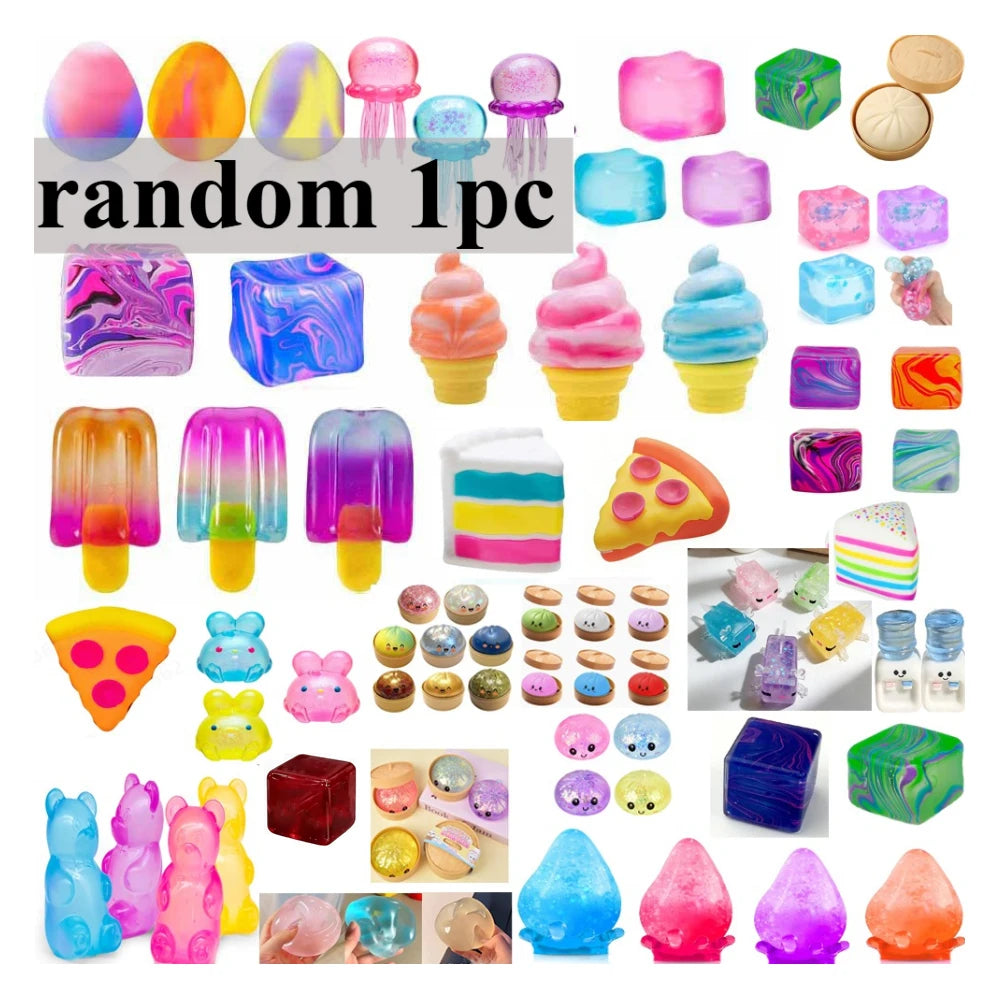 100+ Pieces Assorted Squishy Figures Blind Box Surprise Toy Slow Rising Soft Fidget Toys Featuring Moai Head Panda Rabbit Stress 13Gadgetglobal