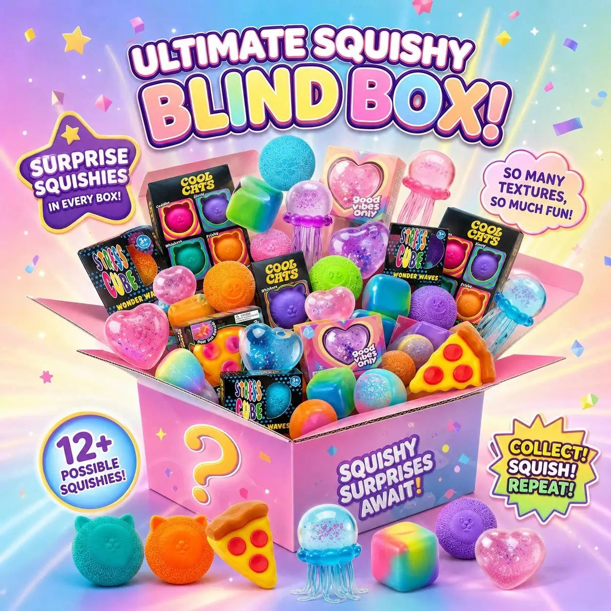 100+ Pieces Assorted Squishy Figures Blind Box Surprise Toy Slow Rising Soft Fidget Toys Featuring Moai Head Panda Rabbit Stress 13Gadgetglobal