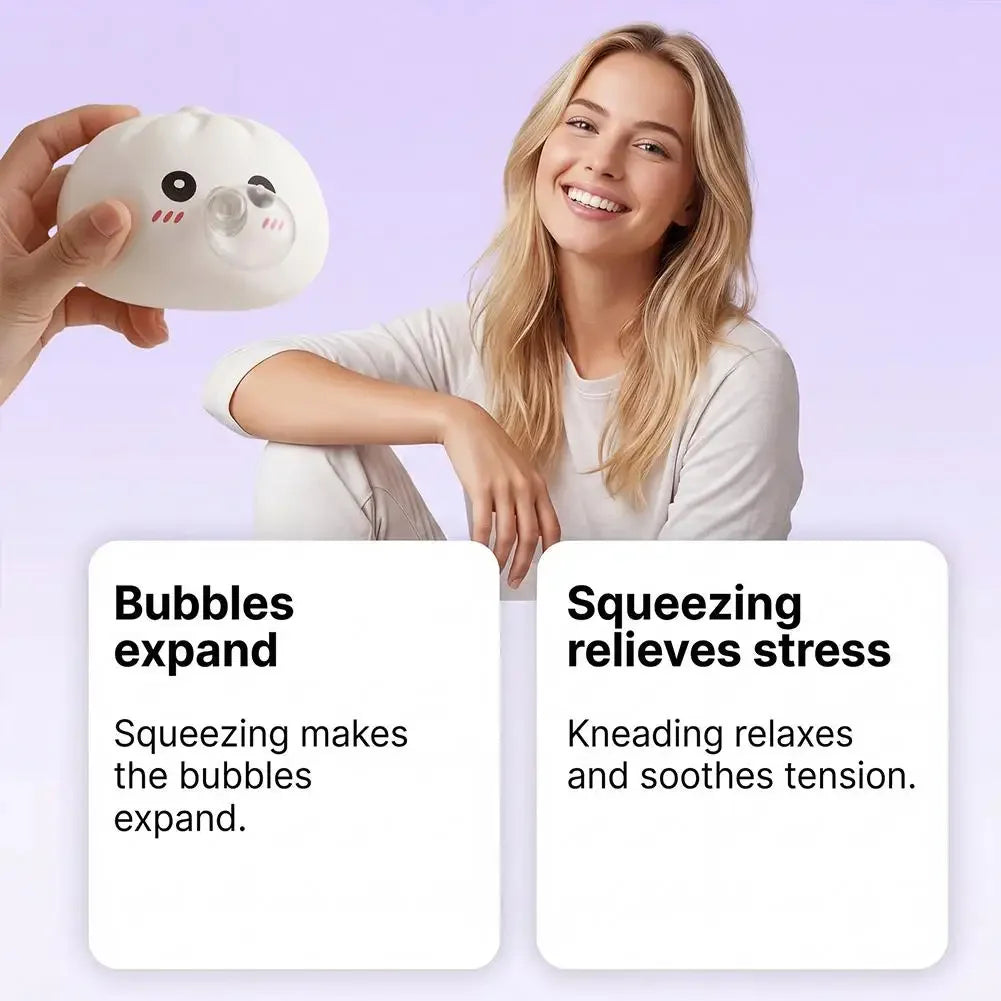Dumpling Squishies Blow Bubbles Toy Dumpling Squishies Set with Steamer New Bubble-Blowing Squishies, Stretchy Fidget Sensory 13Gadgetglobal