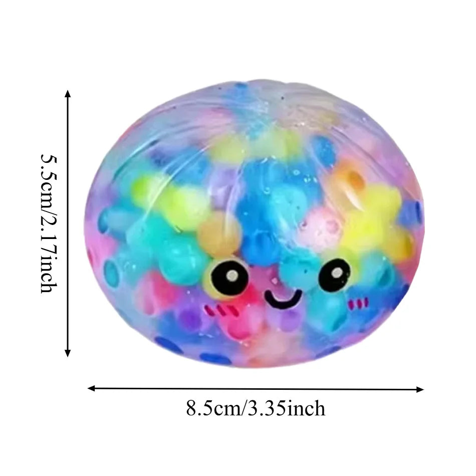 Rainbow Dumpling Squishy with Bead Sensory Squeeze Toy for Stress Relief with Bamboo Steamer Funny Gift 13Gadgetglobal