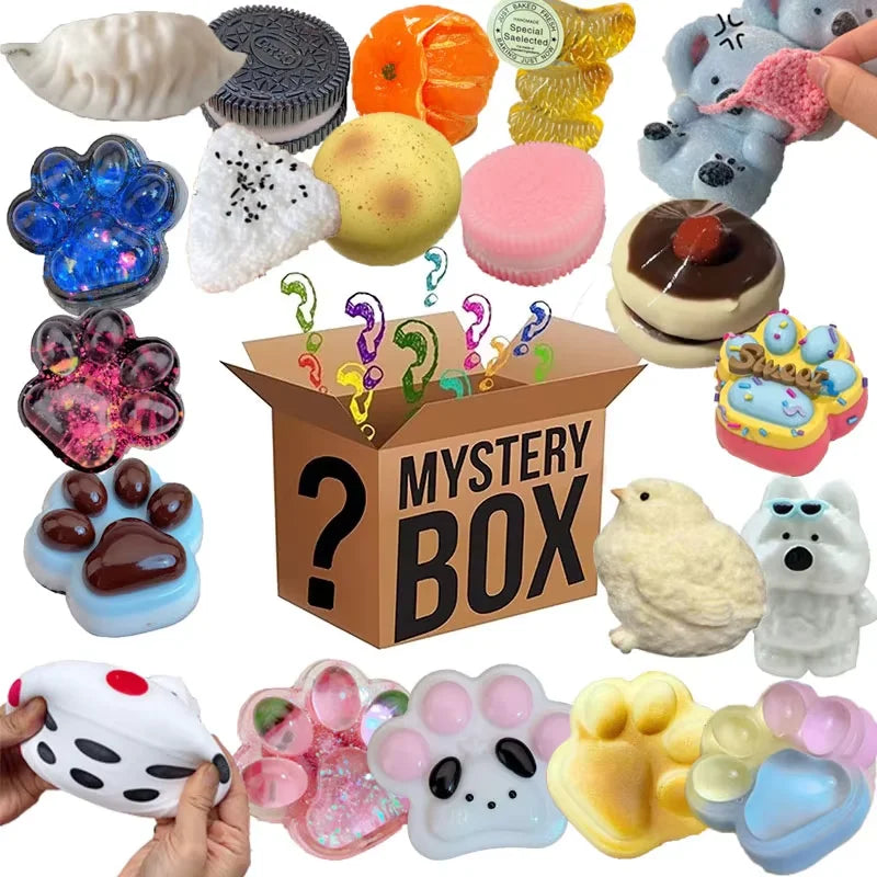 100+ Pieces Assorted Squishy Figures Blind Box Surprise Toys, Slow Rising Soft Fidget Toys Featuring Giant Gorilla, Moai Head, P 13Gadgetglobal